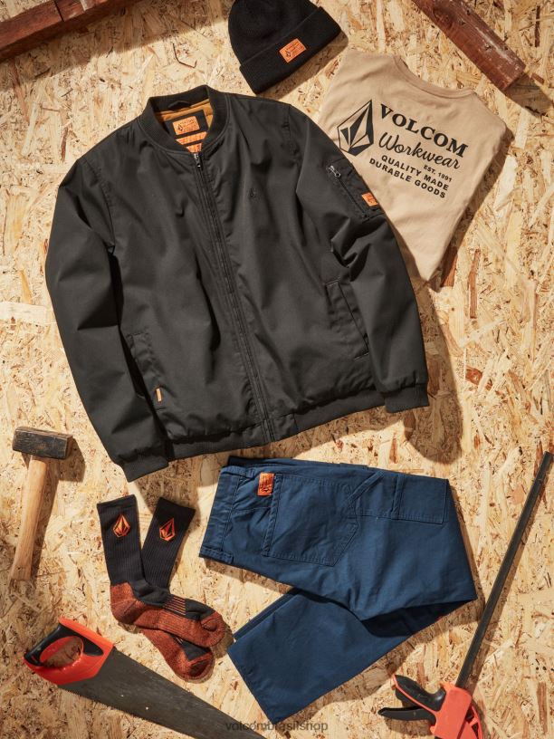 br Volcom homens roupas calças de pinça de trabalho marinha 88NNJ296
