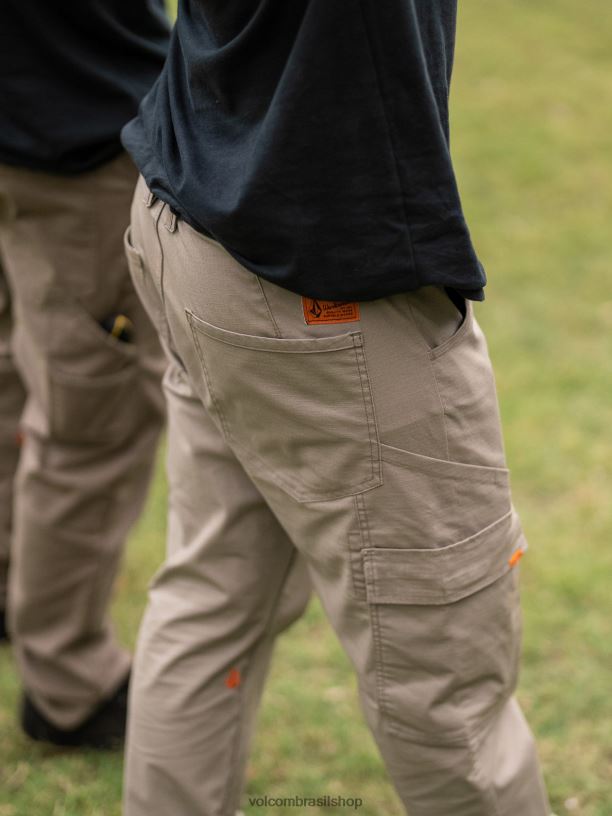 br Volcom homens roupas calças de trabalho leves com medidor de roupa de trabalho rajado 88NNJ317