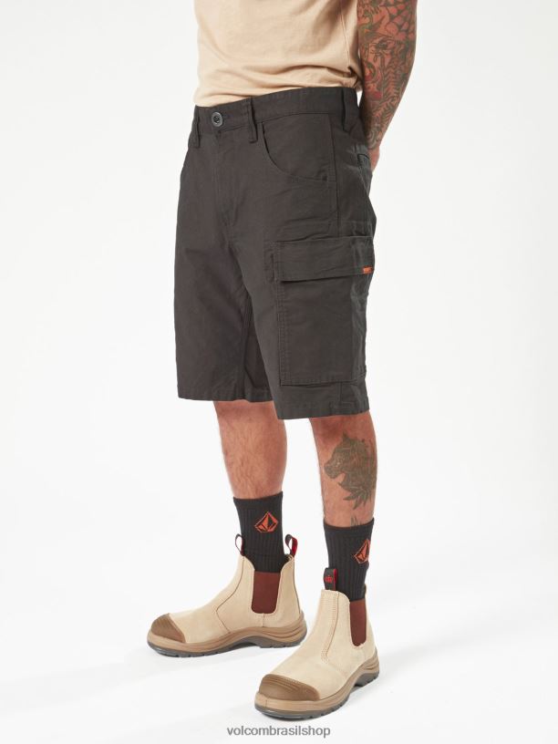 br Volcom homens roupas bermuda de trabalho de pinça de trabalho preto 88NNJ205