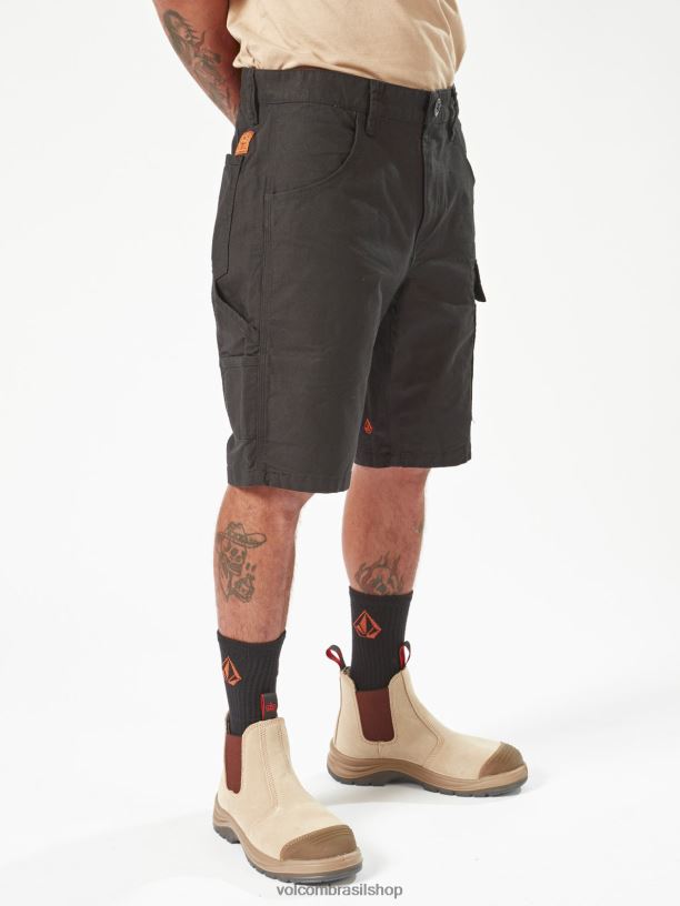 br Volcom homens roupas bermuda de trabalho de pinça de trabalho preto 88NNJ205