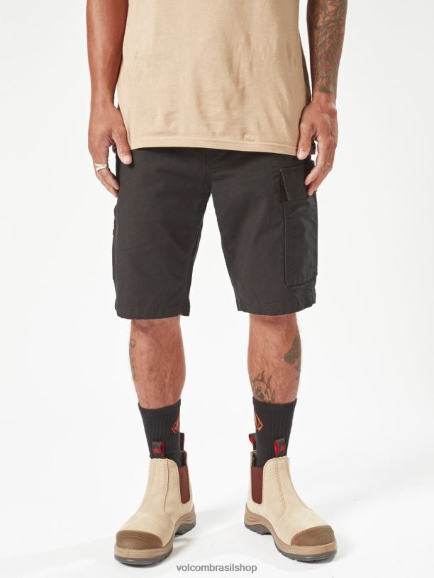 br Volcom homens roupas bermuda de trabalho de pinça de trabalho preto 88NNJ205