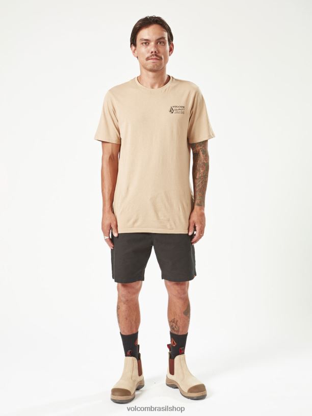 br Volcom homens roupas calções de cintura elástica com pinça de trabalho preto 88NNJ244