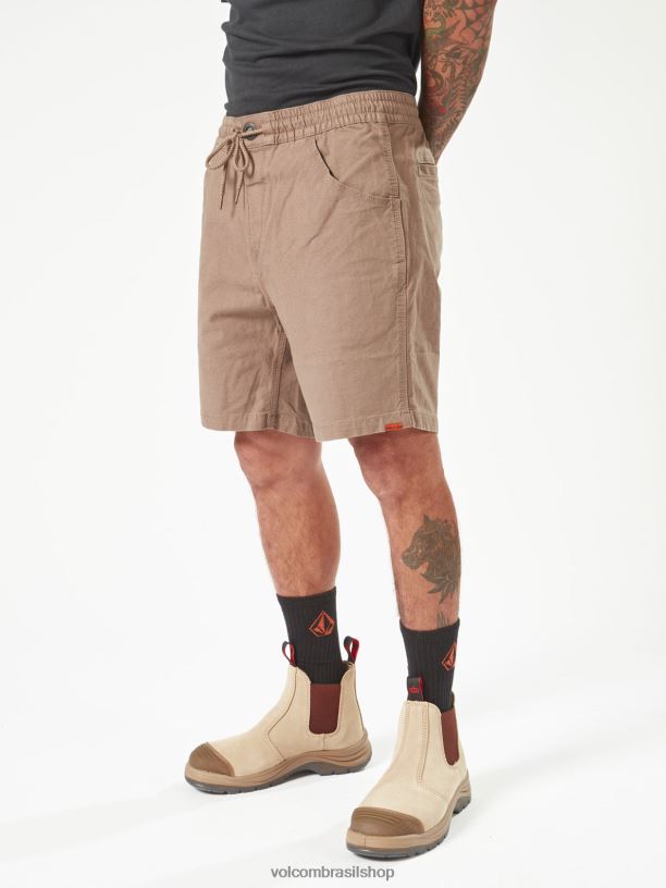 br Volcom homens roupas calções de cintura elástica com pinça de trabalho rajado 88NNJ247