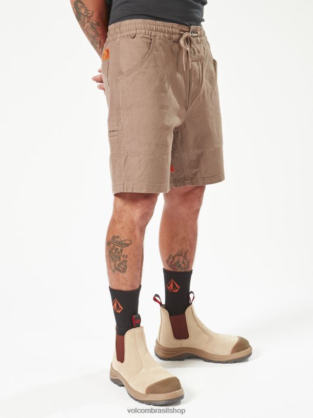 br Volcom homens roupas calções de cintura elástica com pinça de trabalho rajado 88NNJ247