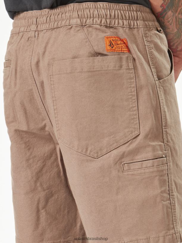 br Volcom homens roupas calções de cintura elástica com pinça de trabalho rajado 88NNJ247