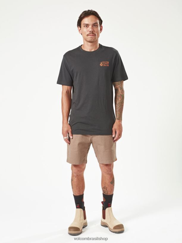 br Volcom homens roupas calções de cintura elástica com pinça de trabalho rajado 88NNJ247