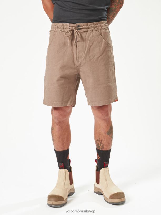 br Volcom homens roupas calções de cintura elástica com pinça de trabalho rajado 88NNJ247