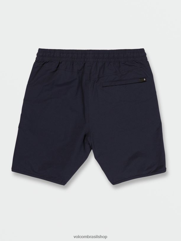br Volcom homens roupas novo shorts de cintura elástica de pedra envelhecida marinha 88NNJ200