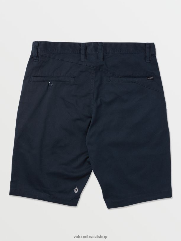 br Volcom homens roupas shorts chino elásticos modernos frickin azul marinho 88NNJ219
