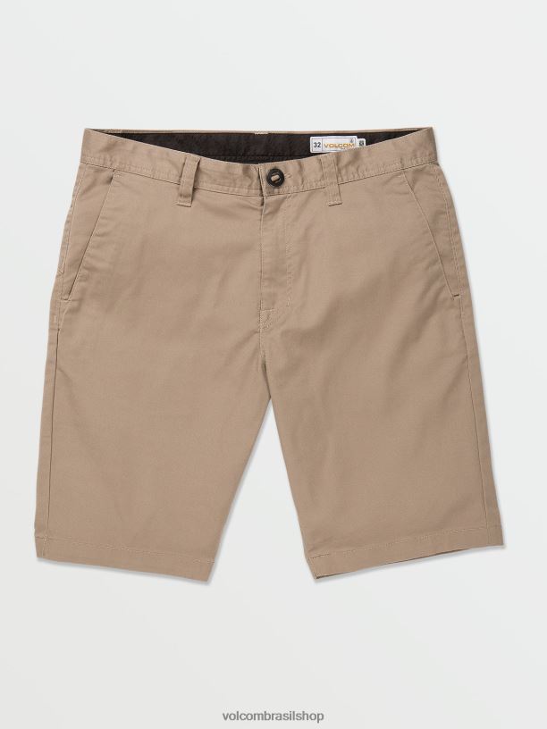 br Volcom homens roupas shorts chino elásticos modernos frickin caqui 88NNJ217