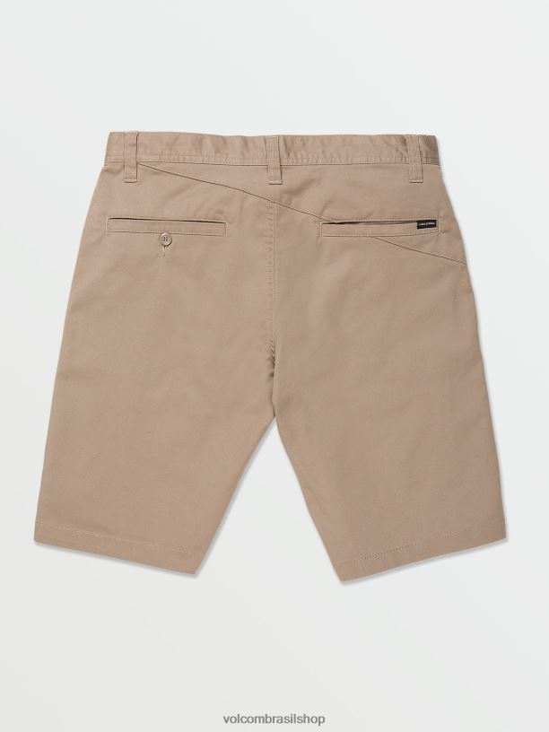 br Volcom homens roupas shorts chino elásticos modernos frickin caqui 88NNJ217