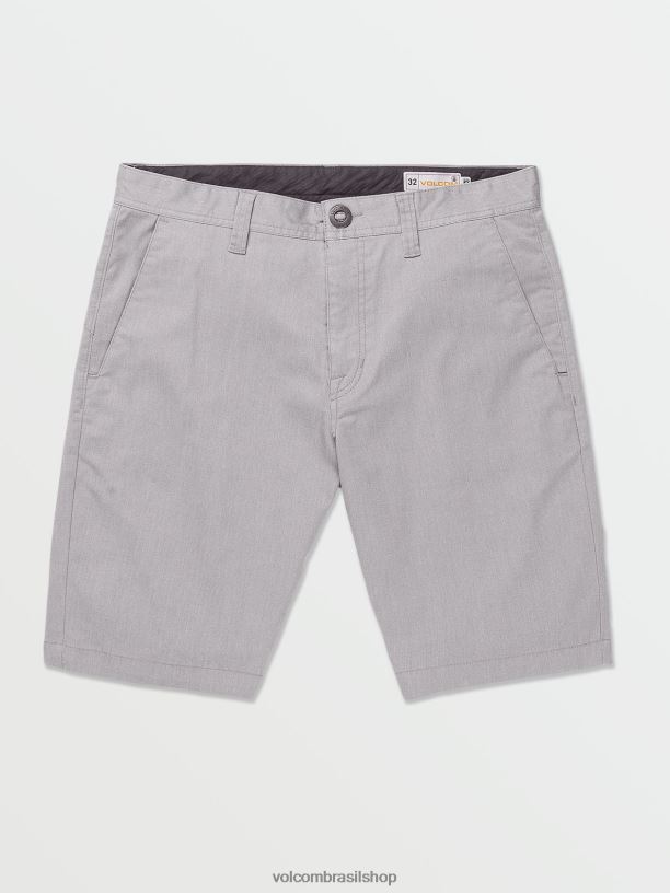 br Volcom homens roupas shorts chino elásticos modernos frickin cinza 88NNJ218