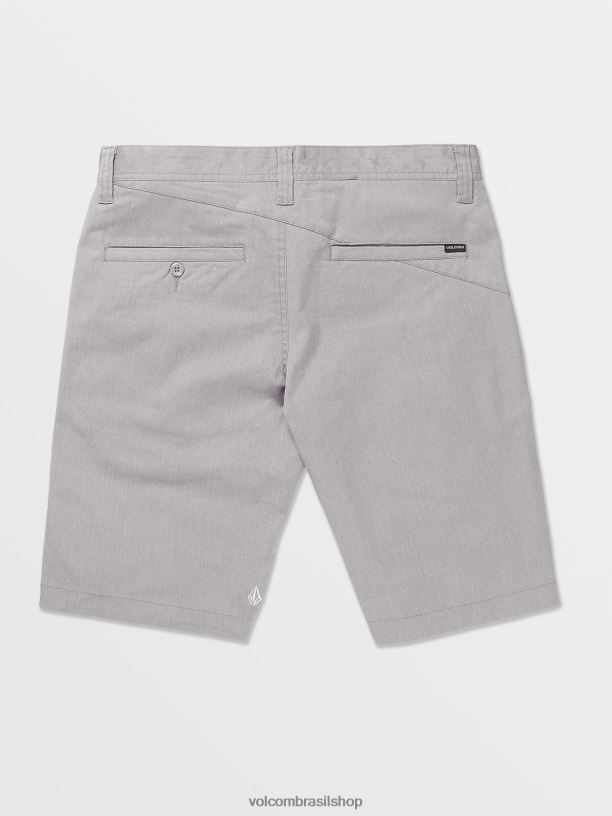 br Volcom homens roupas shorts chino elásticos modernos frickin cinza 88NNJ218