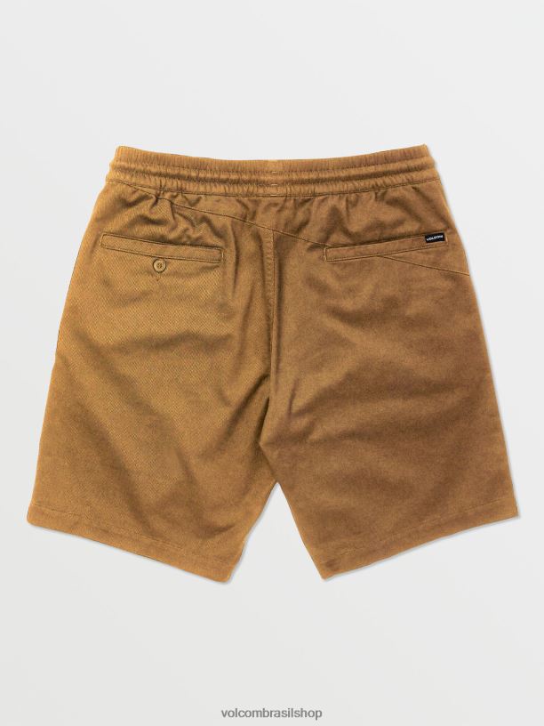 br Volcom homens roupas shorts de cintura elástica frickin caqui escuro 88NNJ223