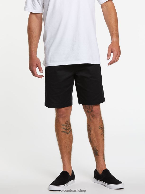 br Volcom homens roupas shorts de cintura elástica frickin preto 88NNJ213