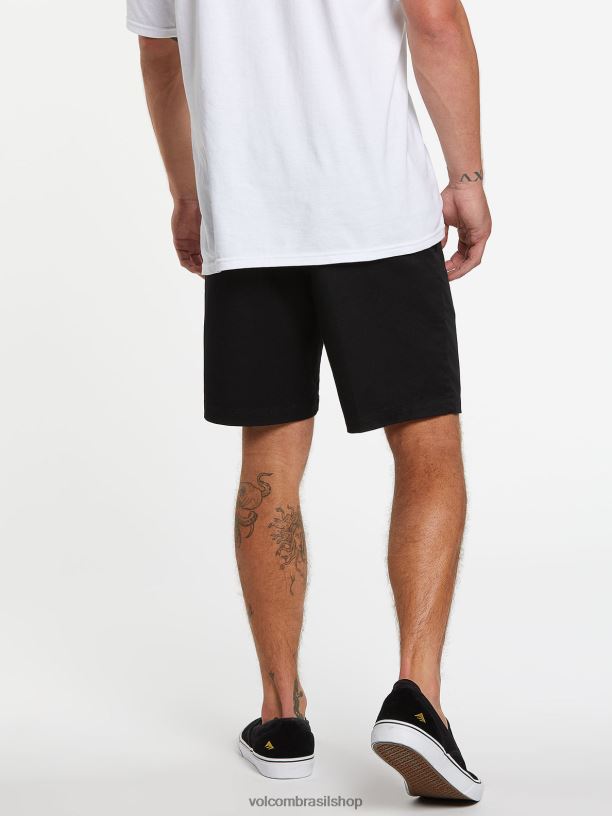 br Volcom homens roupas shorts de cintura elástica frickin preto 88NNJ213