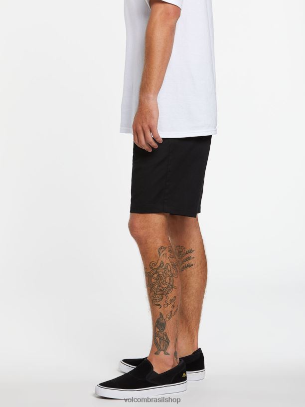 br Volcom homens roupas shorts de cintura elástica frickin preto 88NNJ213