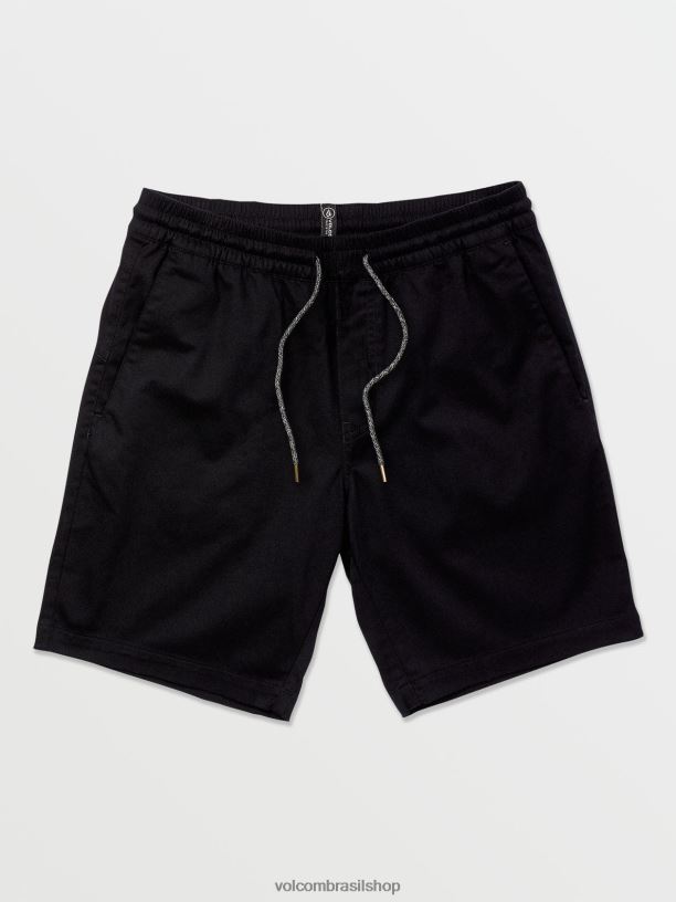 br Volcom homens roupas shorts de cintura elástica frickin preto 88NNJ213