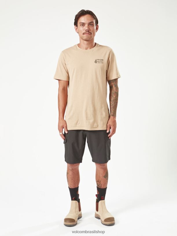 br Volcom homens roupas shorts híbridos de laje de trabalho preto 88NNJ207