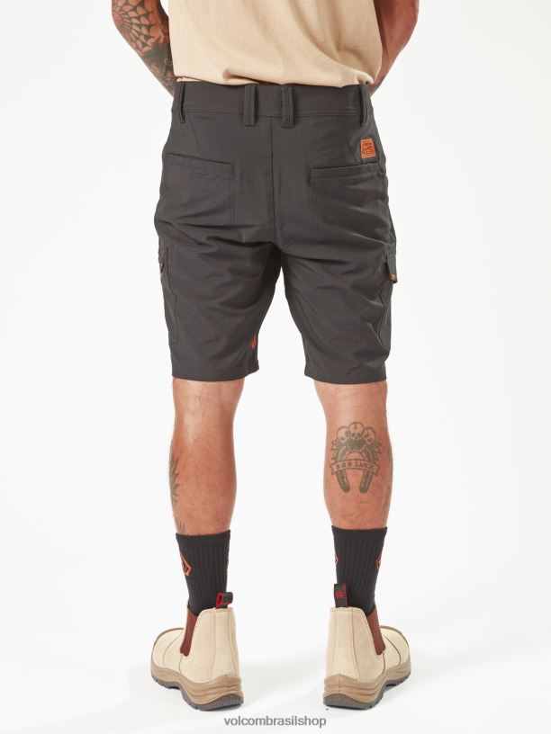 br Volcom homens roupas shorts híbridos de laje de trabalho preto 88NNJ207