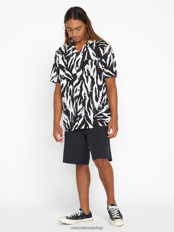 br Volcom homens roupas camisa de manga curta de animais de festa de pedra preto 88NNJ164