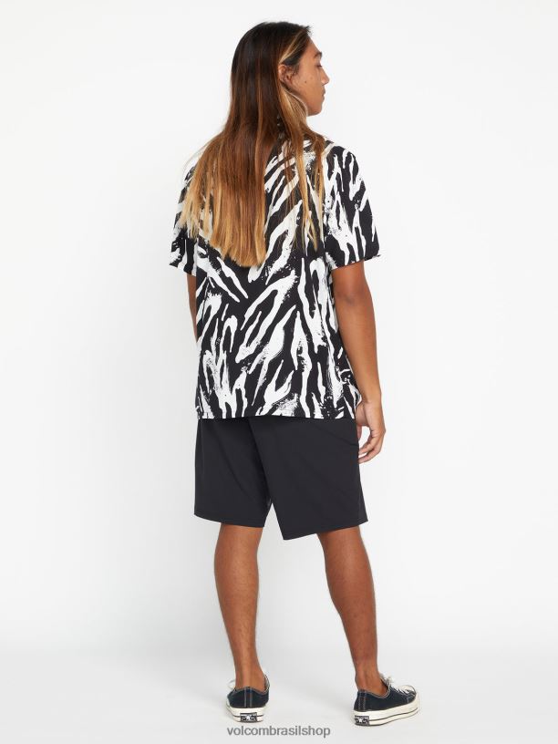 br Volcom homens roupas camisa de manga curta de animais de festa de pedra preto 88NNJ164