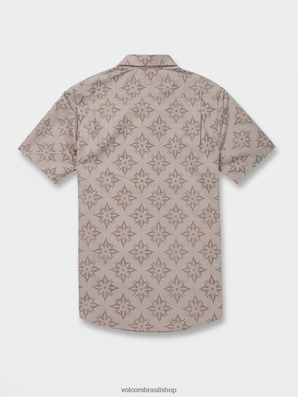br Volcom homens roupas camisa de manga curta estrela jogando torre cinza 88NNJ158