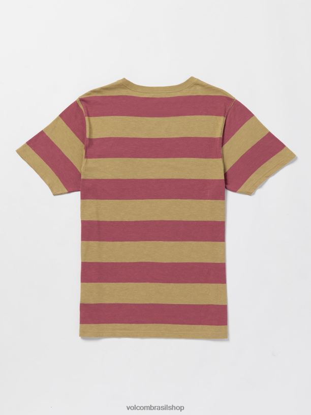 br Volcom homens roupas camisa manga curta bolders caqui escuro 88NNJ131