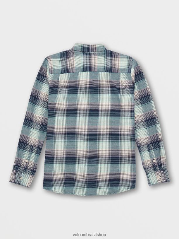 br Volcom homens roupas camisa manga longa glenstone marinha 88NNJ166