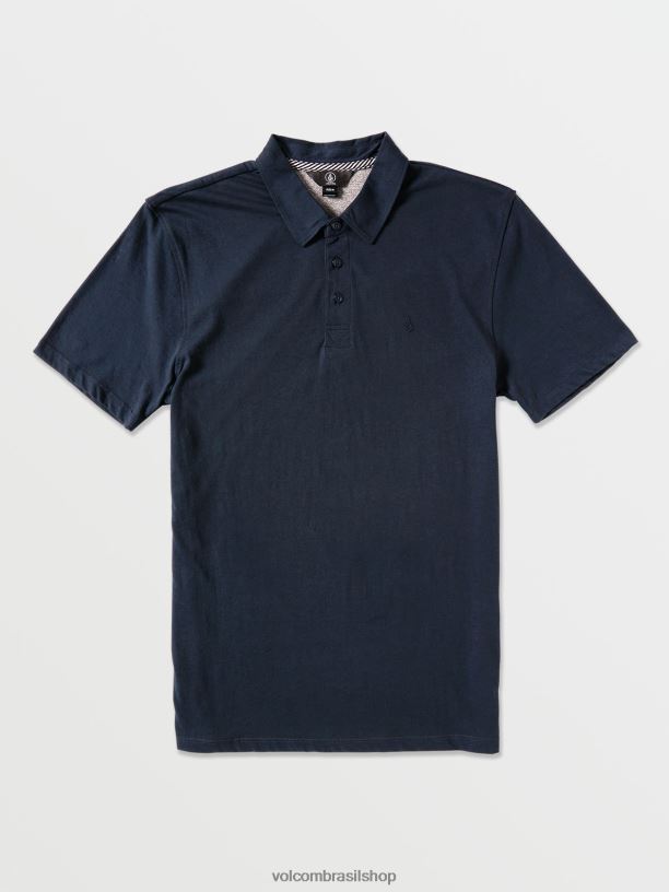 br Volcom homens roupas camisa polo wowzer manga curta marinha 88NNJ147