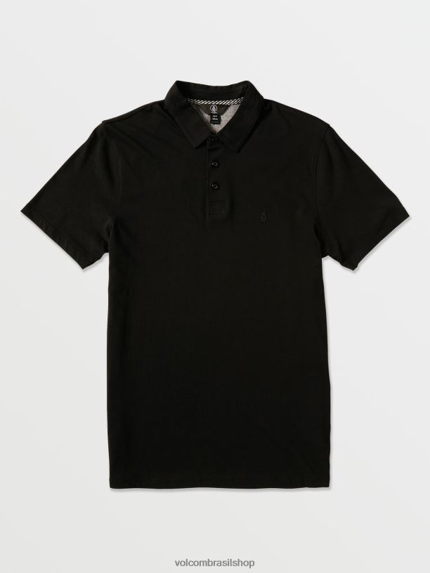 br Volcom homens roupas camisa polo wowzer manga curta preto 88NNJ140
