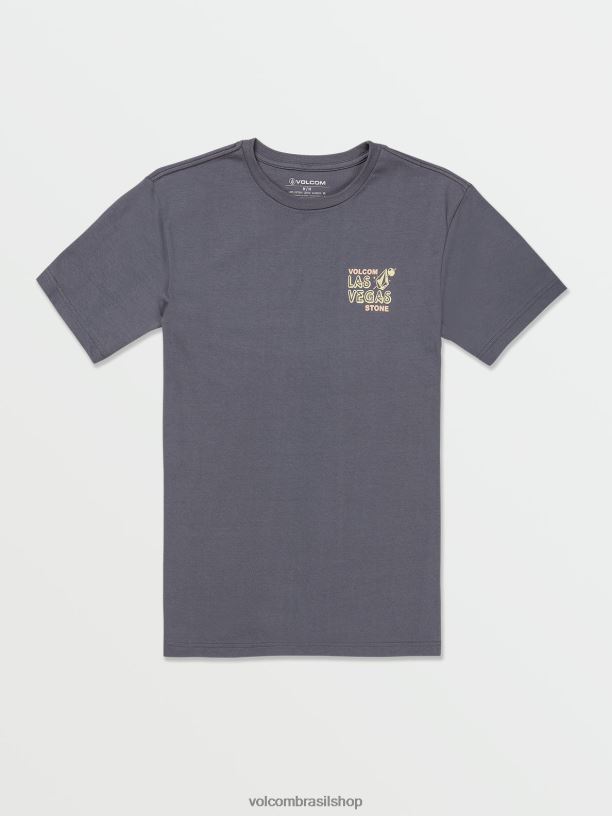 br Volcom homens roupas camiseta de manga curta com gota de nome vegas happening ardósia escura 88NNJ106