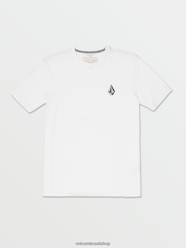 br Volcom homens roupas camiseta de manga curta com pedra icônica branco 88NNJ108