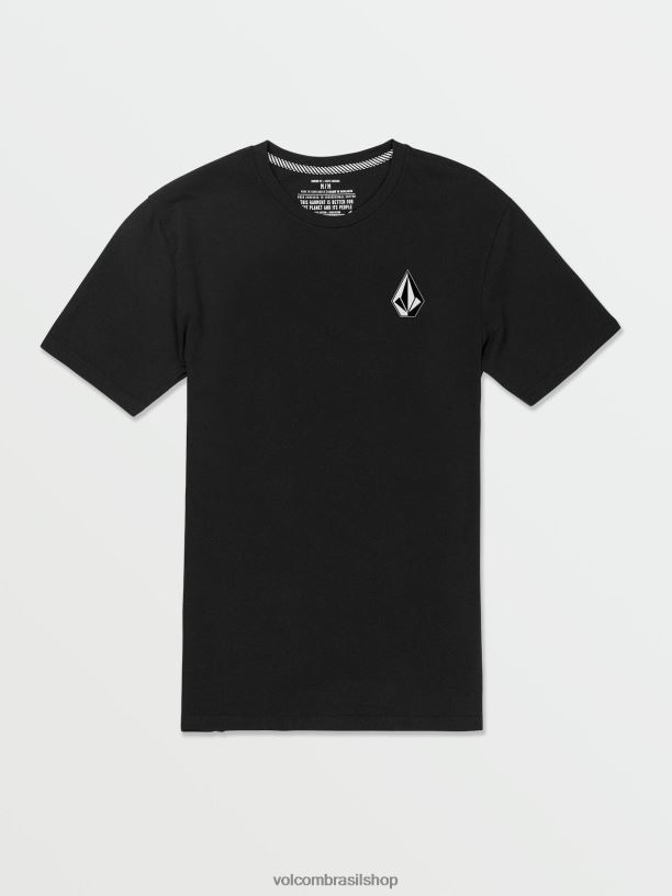 br Volcom homens roupas camiseta de manga curta com pedra icônica combinação preta 88NNJ60