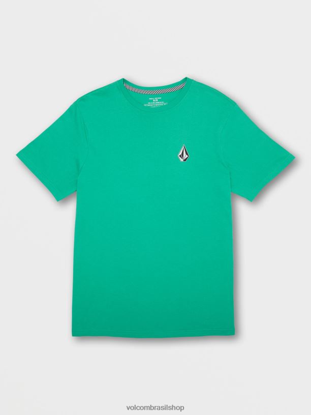 br Volcom homens roupas camiseta de manga curta com pedra icônica selva verde 88NNJ67