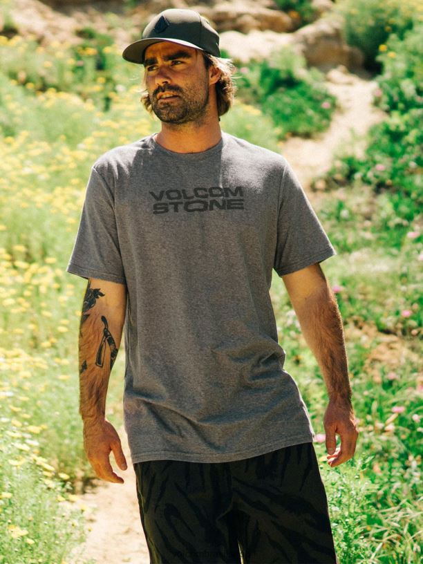 br Volcom homens roupas camiseta de manga curta euroslash tech urze carvão 88NNJ78