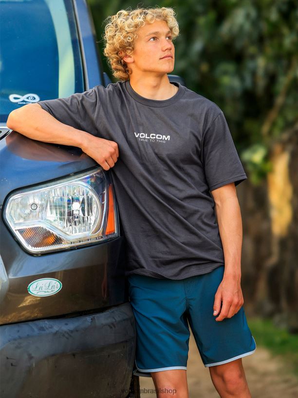 br Volcom homens roupas camiseta de manga curta neweuro carvão 88NNJ6