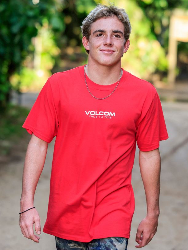 br Volcom homens roupas camiseta de manga curta neweuro fita vermelha 88NNJ8