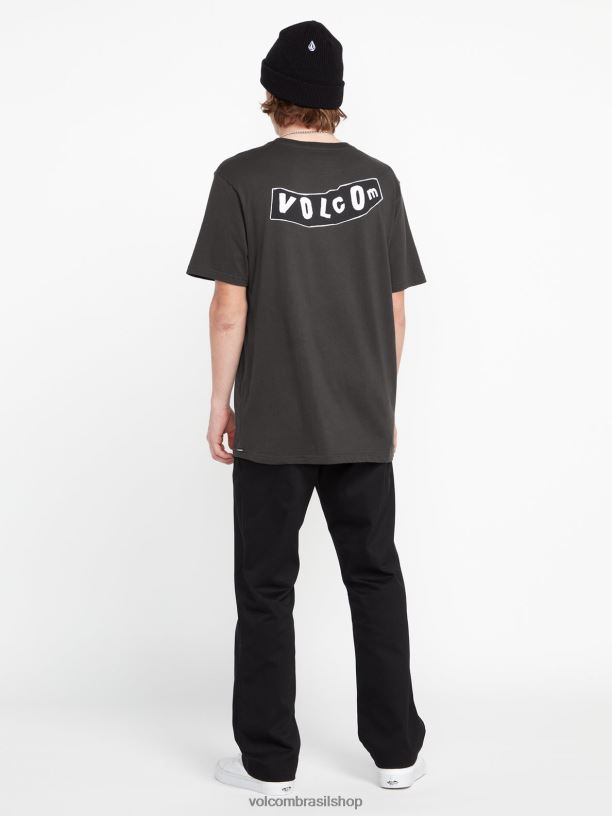 br Volcom homens roupas camiseta de manga curta originator preto vintage 88NNJ65