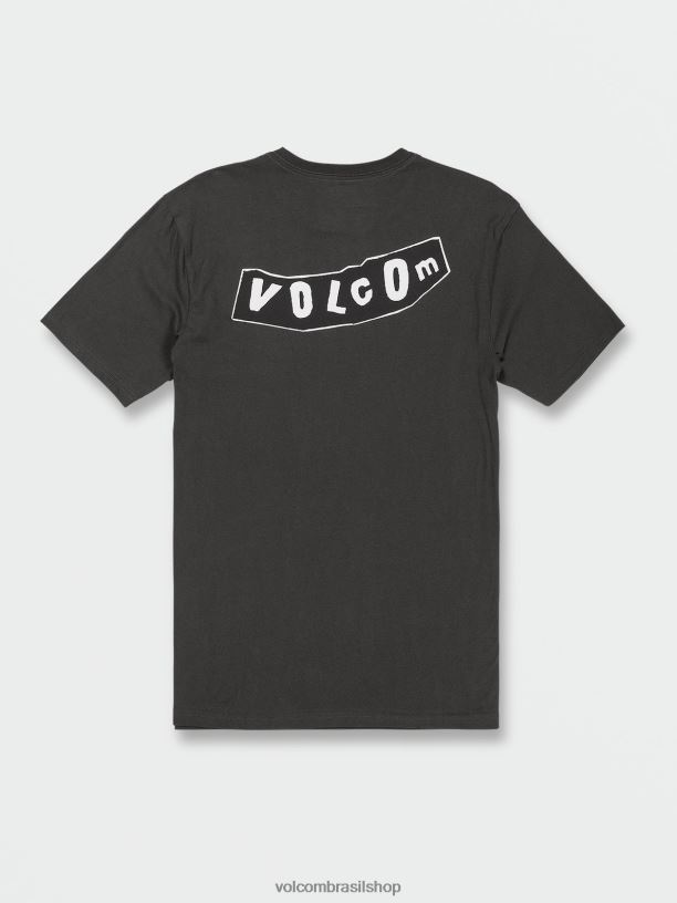 br Volcom homens roupas camiseta de manga curta originator preto vintage 88NNJ65