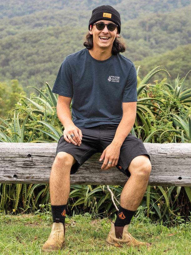 br Volcom homens roupas camiseta de manga curta para trabalho marinha 88NNJ63