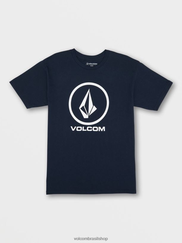 br Volcom homens roupas camiseta de manga curta pedra nítida marinha 88NNJ93