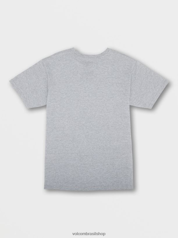 br Volcom homens roupas camiseta de manga curta pedra nítida urze cinza 88NNJ92