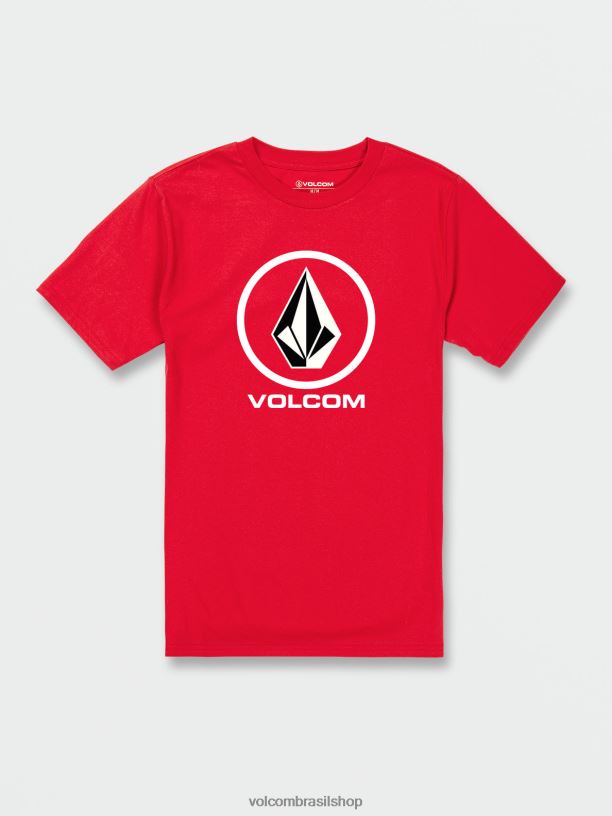 br Volcom homens roupas camiseta de manga curta pedra nítida vermelho 88NNJ94