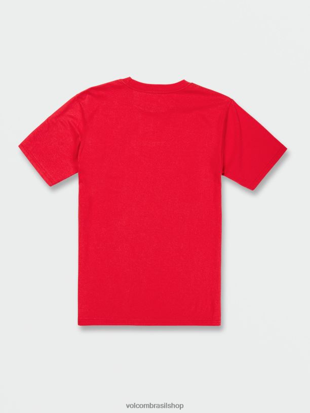 br Volcom homens roupas camiseta de manga curta pedra nítida vermelho 88NNJ94