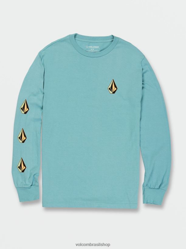 br Volcom homens roupas camiseta de manga longa com pedra icônica cali urze azul 88NNJ116