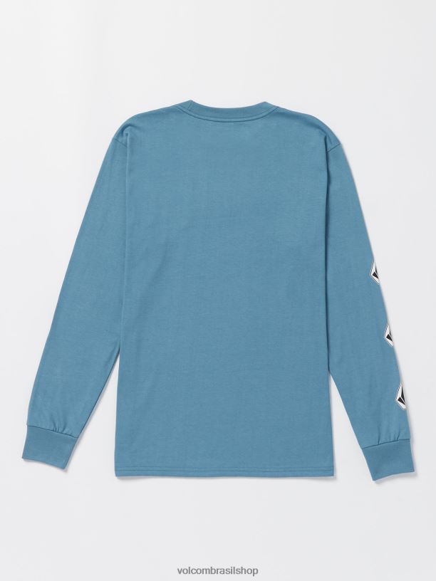 br Volcom homens roupas camiseta de manga longa em pedra icônica - crista índigo nova moda 88NNJ49