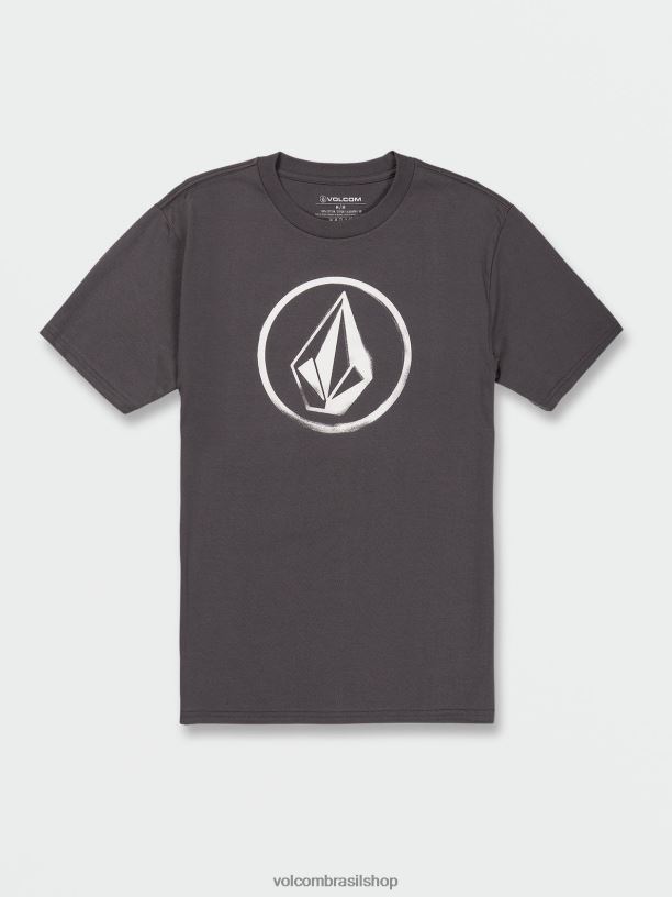 br Volcom homens roupas camiseta manga curta circle stone carvão 88NNJ2