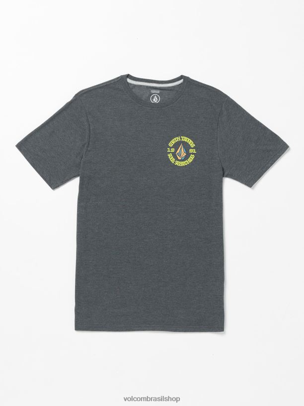 br Volcom homens roupas camiseta manga curta frita urze preta escura 88NNJ31