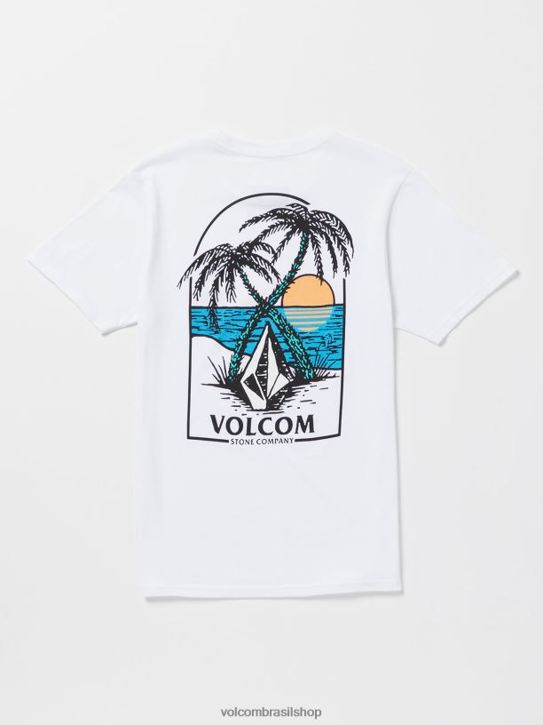 br Volcom homens roupas camiseta manga curta glassy daze branco 88NNJ20